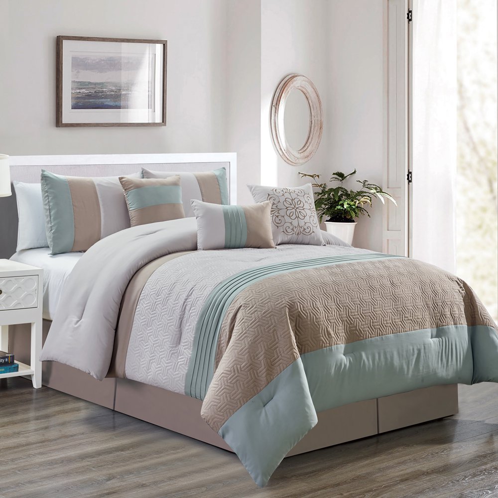 ESCA Polyester Microfiber 104'' x 90'' King Comforter Set Gray