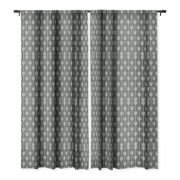 Society6 Holli Zollinger Arrows Grey Single Panel Room Darkening Window Curtain 50" x 84"