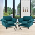 thumbnail image 2 of Costway Set of 2 Fabric Accent Armchair Upholstered Single Sofa w/ Metal Legs Blue, 2 of 9