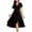 Black, variant on Women's Spring Summer Chiffon Wedding Guest Dresses V Neck Ruffle Sleeves Midi Semi Formal Dress (Sky Blue, L)