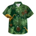 thumbnail image 6 of NOEGOEU Boys Button Down Hawaiian Shirt Short Sleeve Beach Shirt Kids Graphic Tees Tops 5-14 Years (Dark Green,10-11 Years), 6 of 6