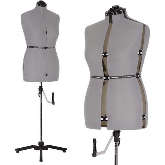 PayLessHere Mannequin pour Femme Robe Modèle Ajustable Affichage Torse Corps Vêtements Formes Ajustement à la Taille & aux Hanches & au Cou & au Dos Longueur & Hauteur à, Gris