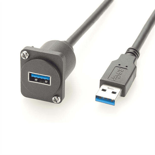 Cable de Extensión USB 3.0 Tipo D Macho A Hembra Cable Convertidor de Montaje en Panel XLR Tipo A Cable Acoplador de de Chasis USB A