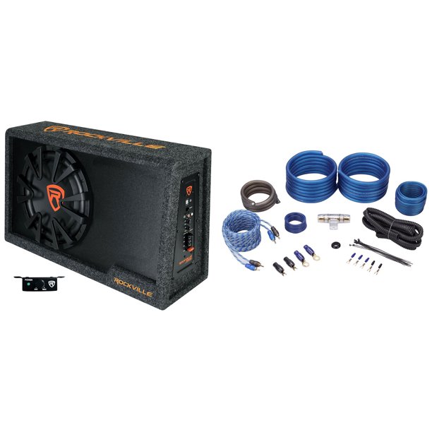 Rockville RVS12A 12" 1400w Slim Vented Powered Car Subwoofer Enclosure