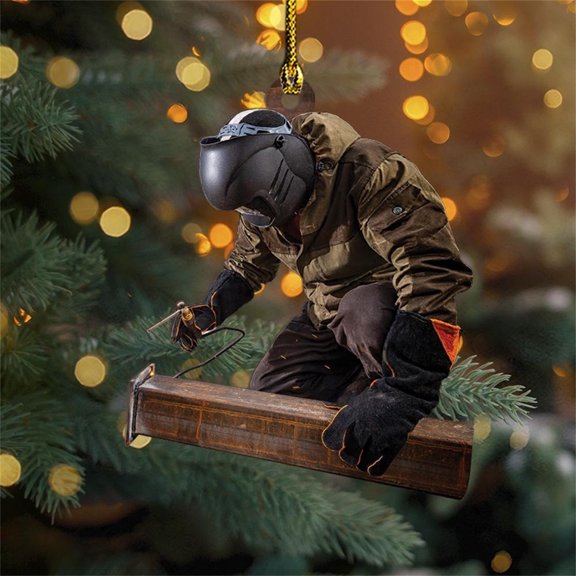 Ktoot 1pc Welder Ornament 2025, Unique Christmas Ornaments,Acrylic Double-sided Ornament for Christmas Tree Decorations,Decorative Hanging Ornaments,Gifts for Welders, for Men