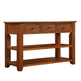 thumbnail image 6 of Tcbosik Modern Console Table, 48 inch Narrow Entryway Table with Open Shelves and 3 Storage Drawers for Foyer, Hallway, Corridor, Living Room, Brown, 6 of 11
