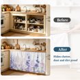 thumbnail image 4 of Lavender Cabinet Curtain 35"Wx35"L, Dustproof Under Sink Skirt with Self Adhesive Tape, Pastoral Pastel Purple Pink Wildflower Cabinet Curtain Cover for Kitchen Sink, Bathroom Vanity, Laundry Room, 4 of 9