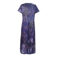 thumbnail image 2 of WILLBEST Robe de Fiançailles Robe Longue Décontractée pour Femmes Col Rond Manches Courtes Imprimé Floral Robe Maxi, 2 of 7