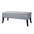 thumbnail image 4 of CorLiving Antonio Silver Grey Velvet 46" Wide Bench, 4 of 7