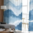 thumbnail image 5 of Blue Waves Coastal Semi Sheer Window Curtains 96 Inches Long, Light Blue Ombre Summer Beach Oceans Rod Pocket Voile Silky Chiffon Curtain Treatment Drapes for Kitchen, Living Room, 52"x96", 2 Panels, 5 of 9