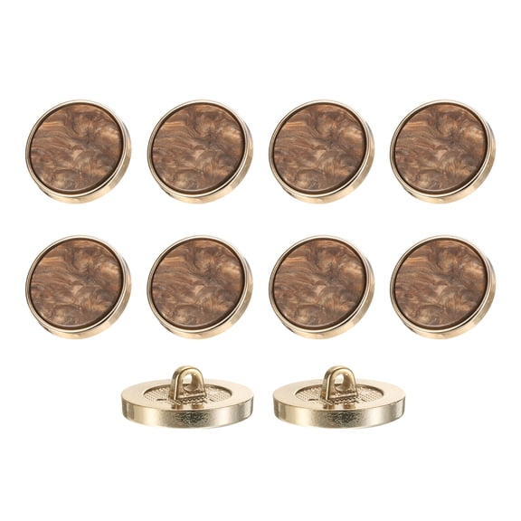 10Pack Round Button, 25mm/1" Resin Decorative Pattern Button, Dark Coffee