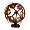 thumbnail image 1 of TISHITA Chapeau Tambourin Compact avec Jingles en Métal pour Concert Enfants Adultes Fêtes Rouge Or, 1 of 8