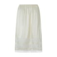 thumbnail image 6 of Women's Satin Half Slip Lace Long Underskirt Elastic Waist Long Slips for Under Dresses Extender Underskirt, 6 of 7