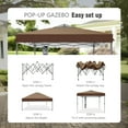 thumbnail image 3 of Alpha Joy 10x10ft Pop-up Canopy Instant Outdoor Canopy Tent Portable Straight Leg Shelter with Roller Bag for Outside, Brown, 3 of 8