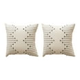 thumbnail image 5 of XEOVHV Set of 2 Boho Throw Pillow Covers 18x18 Inches Fall Decorative Couch Pillows with Mini Tassel Modern Farmhouse Pillowcase for Living Room Sofa Home Outdoor Bed Chair Car, Off-White Blue, 5 of 9