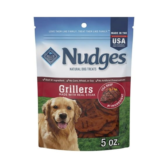 Blue Buffalo Nudges Grillers Natural Dog Treats Made with Real Steak, 5-oz. Bag