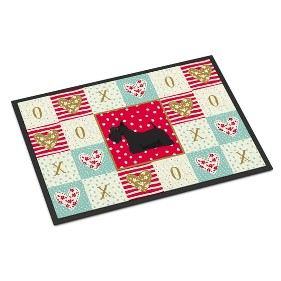 Carolines Treasures CK5950MAT Scottish Terrier Love Door Mat Indoor Rug or Outdoor Welcome Mat 18x27 Doormat 27"L x 18"W