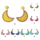 thumbnail image 5 of Pendientes retro de verano Qarigey 1 par en forma de luna colgante tejido Amarillo, 5 of 6