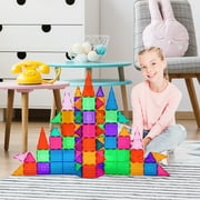 PICASSO-TILES Magnetic Tiles for Kids, 101PC STEM Building Blocks Educational Magnet Toy