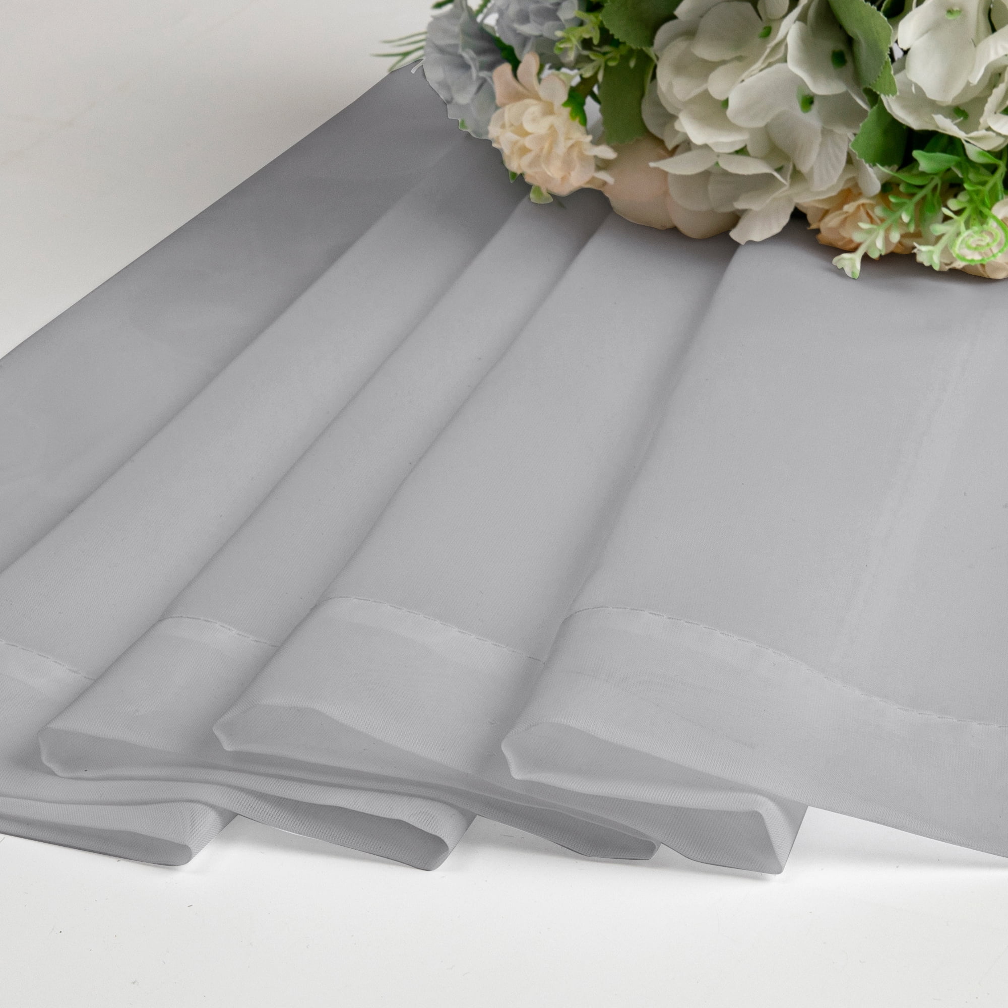 OVZME Kitchen Sheer Window Curtains Set of 2,Short Dining Solid Tiers Window Treatment for Small Win(图5)