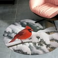 thumbnail image 5 of ARISTURING Cardinal Bird Snow Tree Flannel Round Doormat Floor Mat - Non-Slip Memory Foam Mat 31x31in, 5 of 7