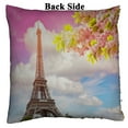 thumbnail image 2 of EREHome Eiffel Tower Paris sunset sky spring cherry tree Pillow Case Home Decor Cushion Cover 20x20 Inch, 2 of 2