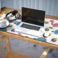 thumbnail image 3 of Long Mouse Pads for Desk,White Dinosaurs Colorful Leaves Pattern Desk Mats on Top Of Desks, Desk Mouse Pad Extra Large with 3mm Non-Slip Base and Stitched Edge for Gaming,Office,Work,Home 35.4"x15.7", 3 of 6