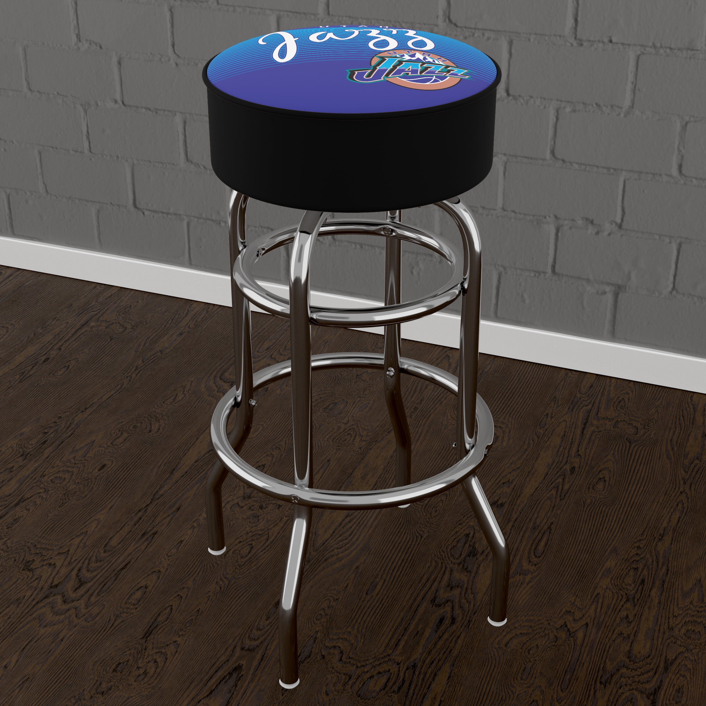 Trademark Gameroom Utah Jazz Hardwood Classics Bar Stool with Padded Seat
