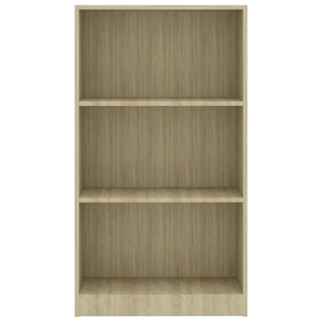 Veryke 3-Tier Open Shelf Bookcase, Modern 23"W Wood Storage Organizer for Display, Wood Color