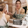 thumbnail image 5 of Striped Makeup Bag PU Toiletry Bag Multifunctional Travel Bag Waterproof Storage bag, 5 of 5