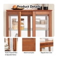 thumbnail image 4 of HIUU Oak Curio Cabinets with Glass Doors,49.4"H Curio Cabinet with Lights,Display Cabinet with Glass Doors and Adjustable Shelves,Wooden China Cabinet for Living Room, 4 of 8