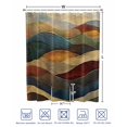 thumbnail image 4 of Split Shower Curtain for Transfer Bench, Vintage Green Blue Fabric Shower Curtains for Bathroom, Farmhouse Retro Art Tub Sliding Transfer Bench Waterproof Bath Curtains 72"x78", 4 of 9