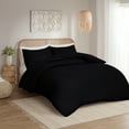thumbnail image 3 of Moonlight20015 3 PC Duvet Cover Set Full Size Plain Button Closer Soft Brushed Microfiber Black Color 80 x 90 Inches., 3 of 9