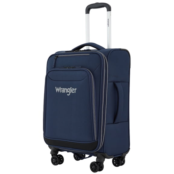 Wrangler 20-inch Expandable Rolling Carry-on w/ 360 8-Wheel System , Navy