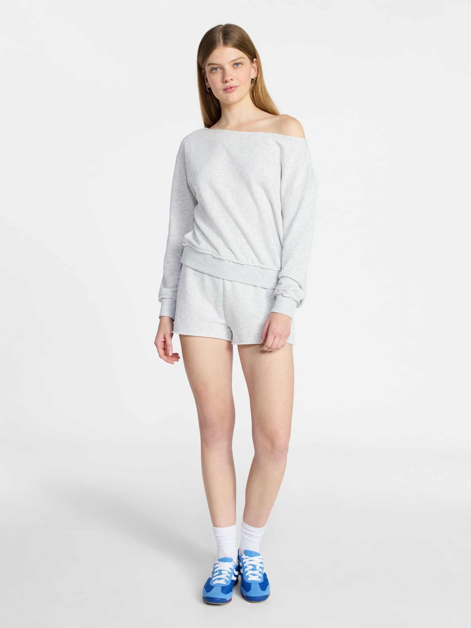 No Boundaries French Terry Pull On Shorts, 2" Inseam, Women's XXS-XXL