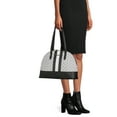 thumbnail image 3 of Time and Tru Women's 3 in 1 Satchel Bag 3-Piece Set Black Geometric, 3 of 5