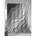 thumbnail image 5 of Modern Abstract Shower Curtain Set ，Waterproof Fabric Shower Curtains Geometric Black Grey Gradient Shower Curtains for Bathroom,Bathroom Decor 66"x72", 5 of 6
