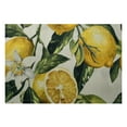 Wuche Lemons Leaves Flowers Linen Cloth Placemats Set of 4 for Elegant