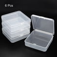 thumbnail image 3 of Uxcell 3.74 inch x 1.1 inch Plastic Square Clear Storage Container Box with Lid for DIY Art Crafts 6 Pack, 3 of 5