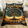 thumbnail image 2 of Erosebridal Vintage Life Tree Duvet Cover King, Planet Bedding Sets King Size, Boho Style Decor, Reversible 3 Pieces（No Comforter）, 2 of 6