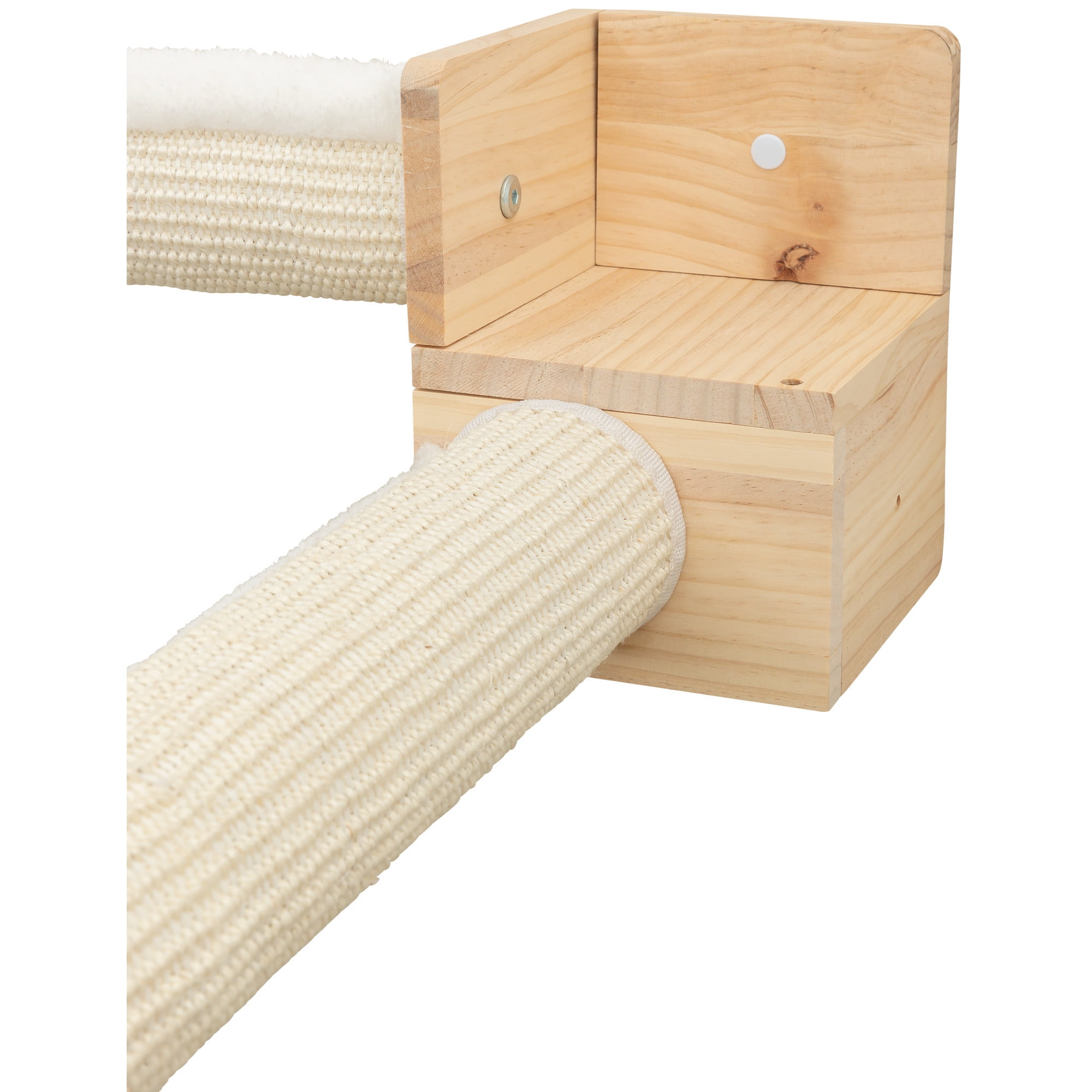 TRIXIE Wall Set 6 Multi-Level Wall Mounted Cat Perch System w-Corner Sisal Posts, Natural
