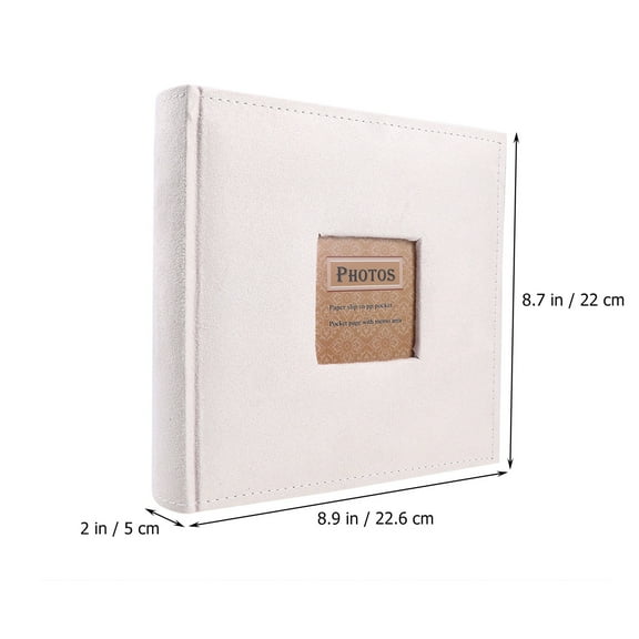 COMPUKAS Photo Album Velvet White 1Pcs 8.7x8.9x2.0in