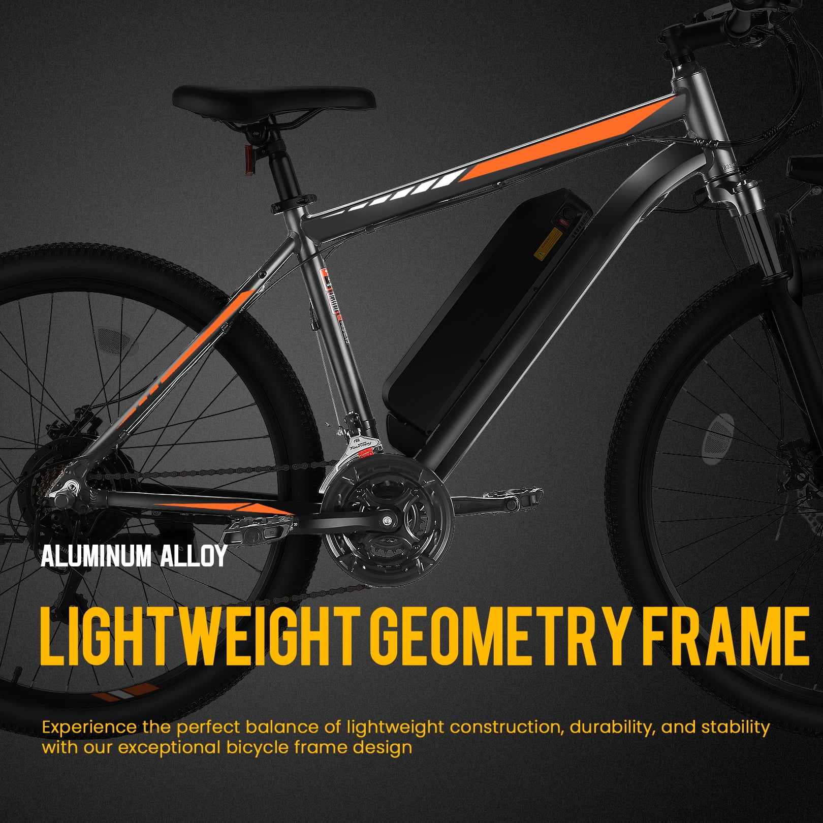 Elifine 26" Electric Bike for Adults 350W Electric Mountain Bike with 36V 10.4Ah Removable Battery, LCD, Lockable Suspension Fork, 5 Riding Modes, 21 Speed Commuter Ebike, UL2849
