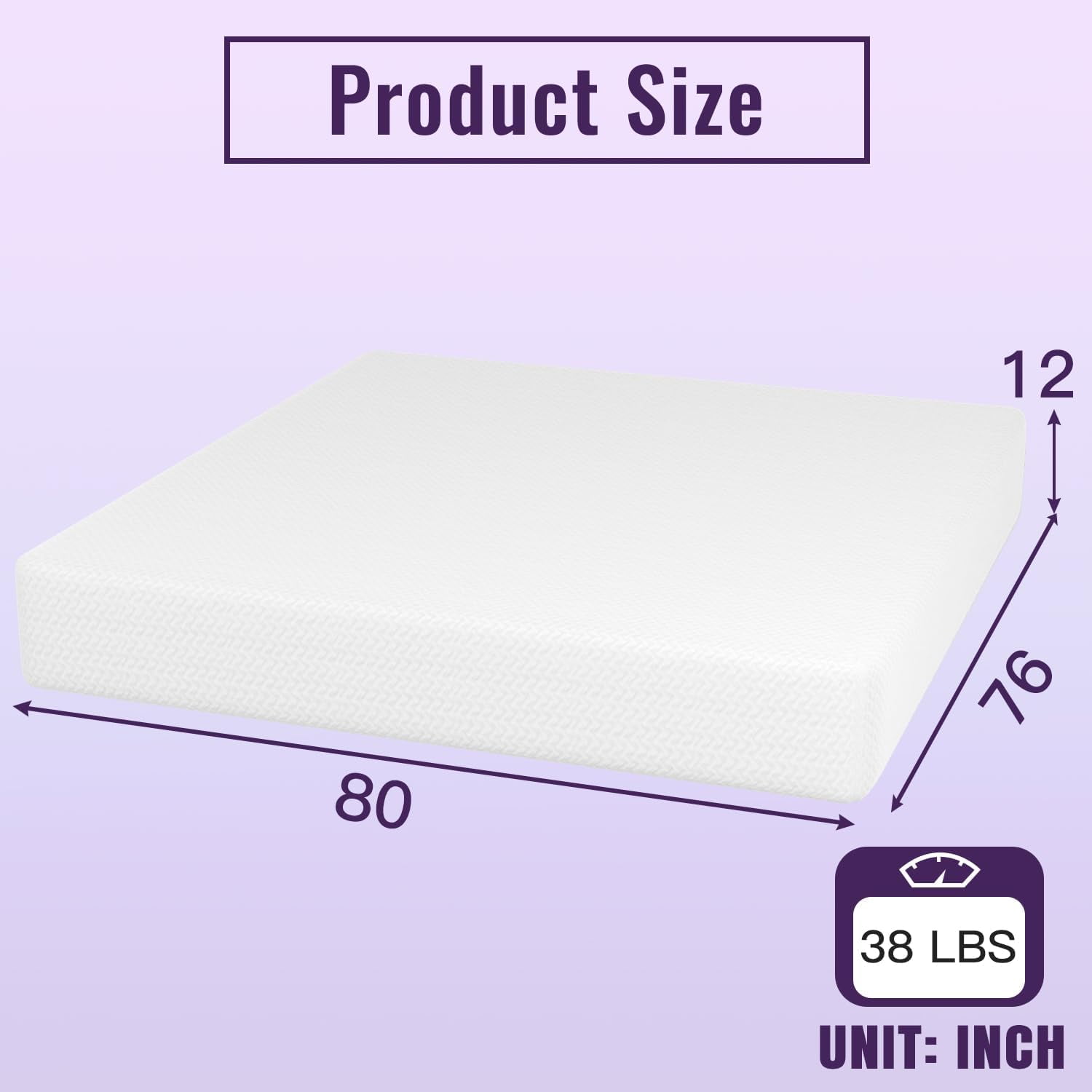 PayLessHere 12 Inch Bamboo Charcoal Cooling Gel Memory Foam Mattress in a Box,White,King