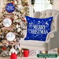 thumbnail image 6 of White and Blue 20x20 Christmas Pillow Covers Set of 4, Decorative 20 Inch Navy Winter Snowflake Throw Pillow Case Xmas Cushion Cover for Indoor House Sofa Dark Blue, 6 of 6