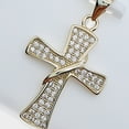 thumbnail image 2 of Forever Jewels 2Ct Round Cut Moissanite Women Cross Fancy Pendant 14K Yellow Gold Plated, 2 of 5