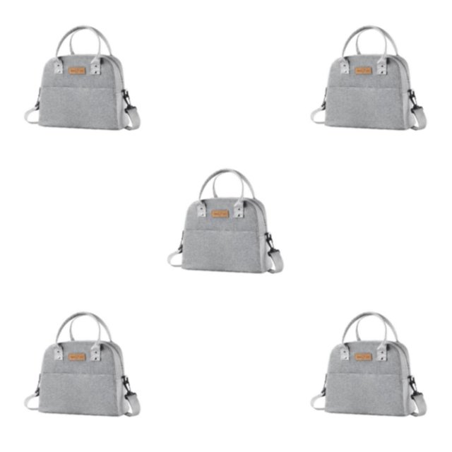kurtrusly Polyester Versatile Insulated For Multi-Purpose Large Capacity Easy To Carry And Clean With Strap+Grey 5Set