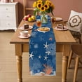 thumbnail image 2 of Orange Navy Blue Coral Table Runner 72 Inches, Summer Beach Coastal Ocean Starfish Bed Runner Dresser Scarves Tabletop for Indoor Outdoor Parties/Ceremony/Banquet, 14" x 72", 2 of 9
