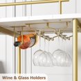 thumbnail image 1 of Kojooin Home Bar Serving Cart, Gold Rotating Bar Cart with Wheels and Handle, Gold Serving with Wine Rack and Glass Holder Rolling for Kitchen, Dining Room, 1 of 7