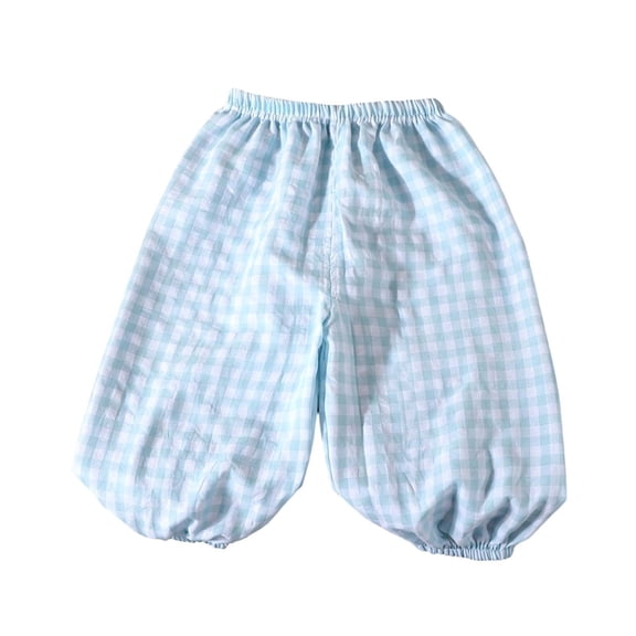 Ohufall 3M-9Y Kids Toddlers Girls Leg Binding Pants Loose Pants Wide Leg Plaid Comfort Pant